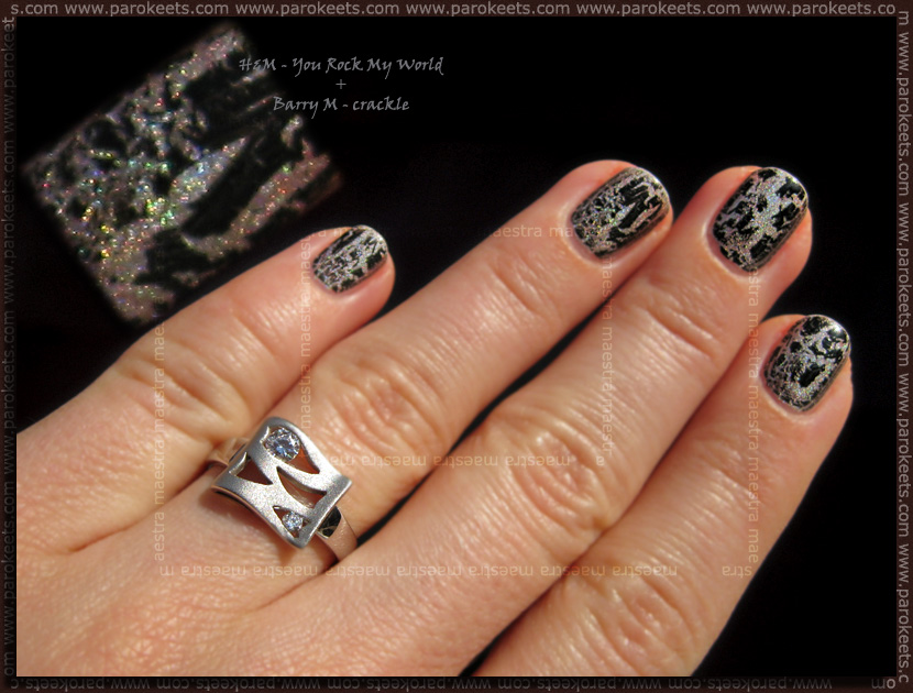 Lencia ring and manicure: H&M - You Rock My World + Barry M - crackle